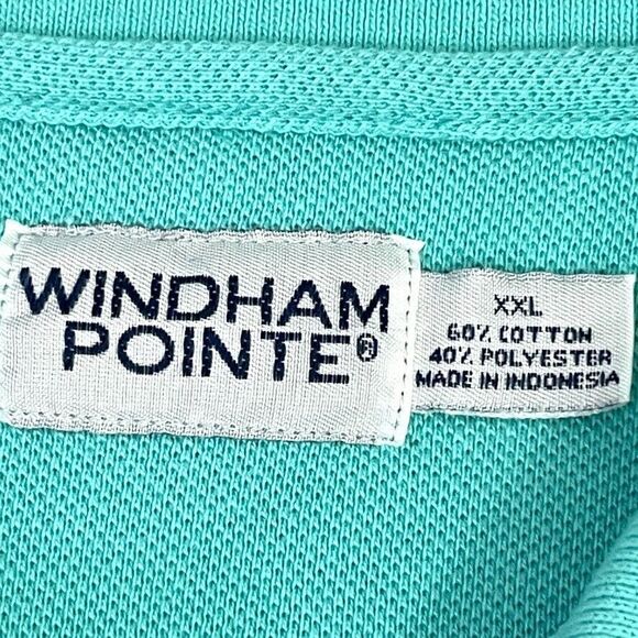 Windham Pointe Mens Aqua 3 Button Pocket Cotton Blend Polo Shirt Size XXL - Picture 9 of 9